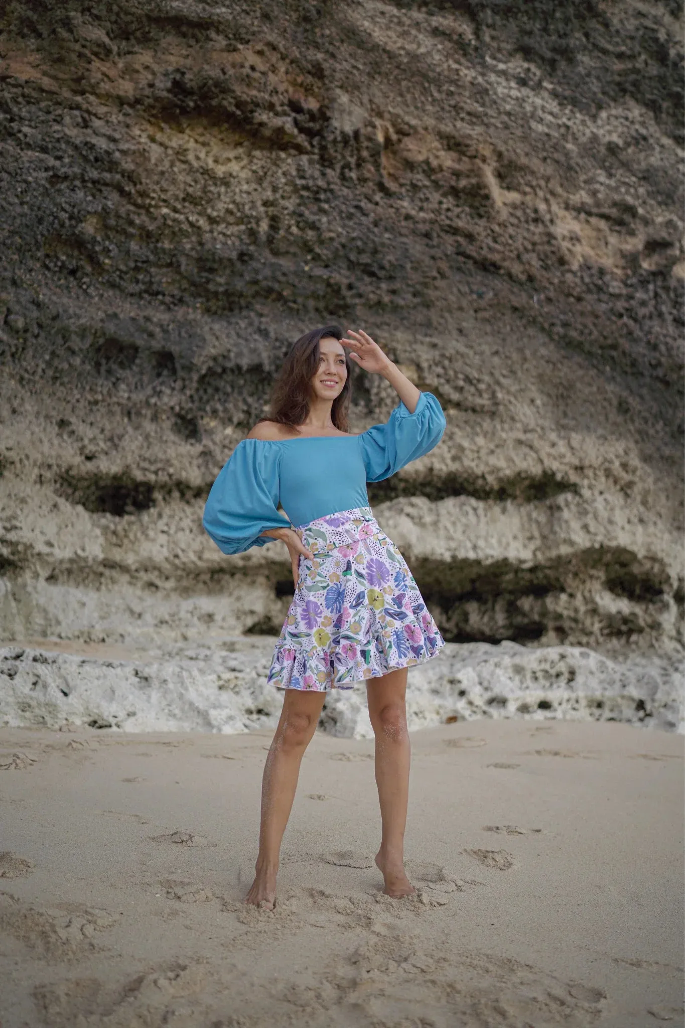 Saira Swim Skirt in Floral