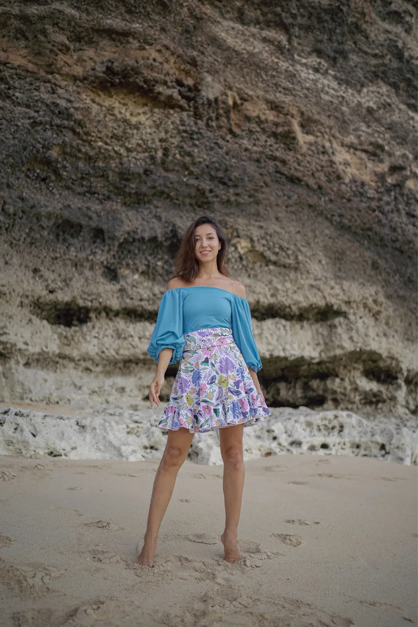 Saira Swim Skirt in Floral