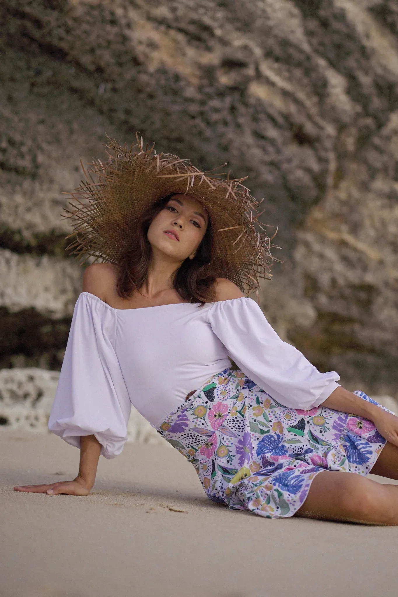 Saira Swim Skirt in Floral
