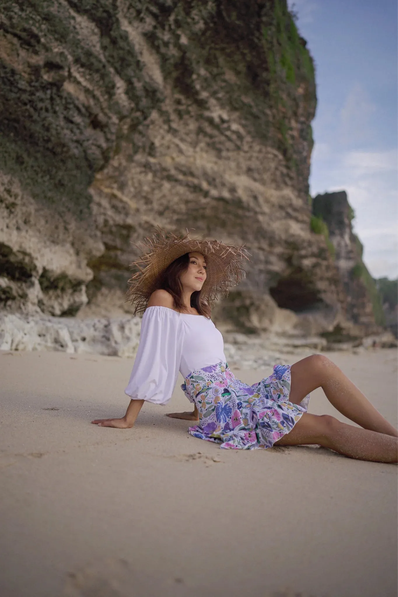 Saira Swim Skirt in Floral