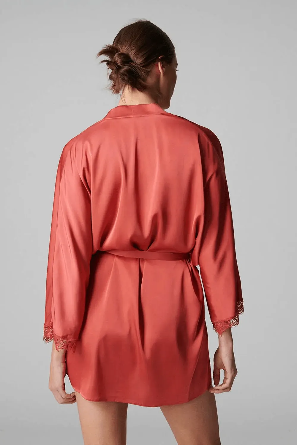 Satin Secrets Kimono Quartz Pink