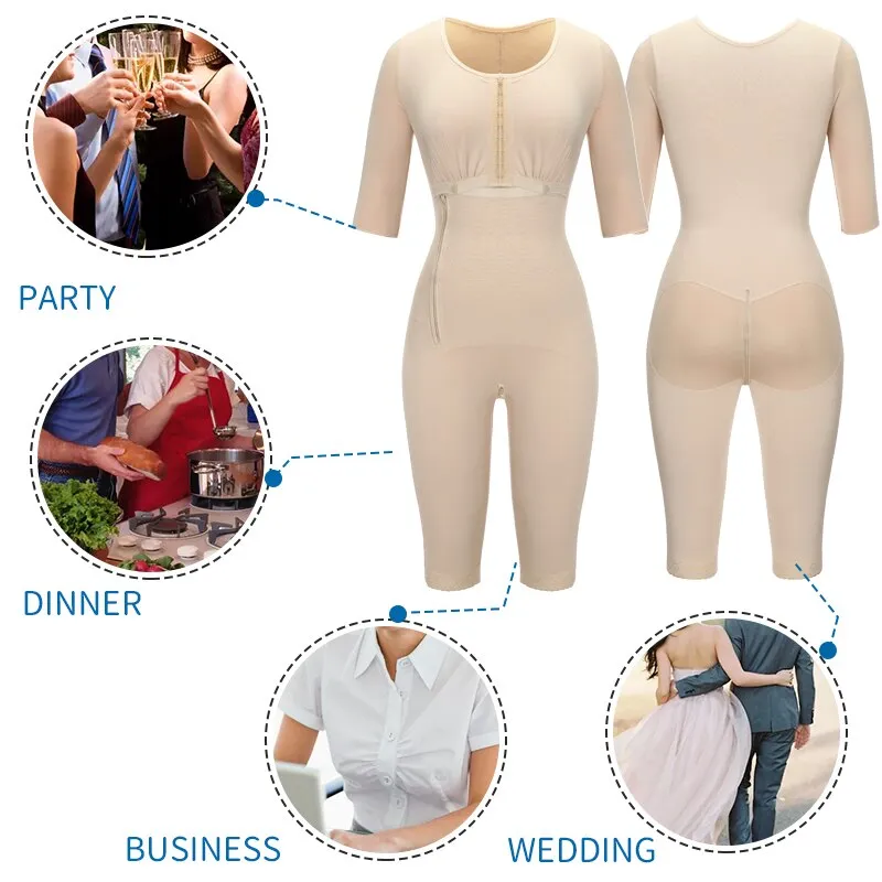 Seamless Full Body Bodysuit with Arm Slimming Shapewear