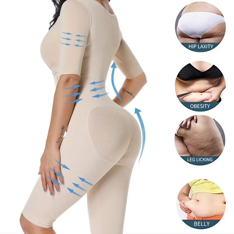 Seamless Full Body Bodysuit with Arm Slimming Shapewear