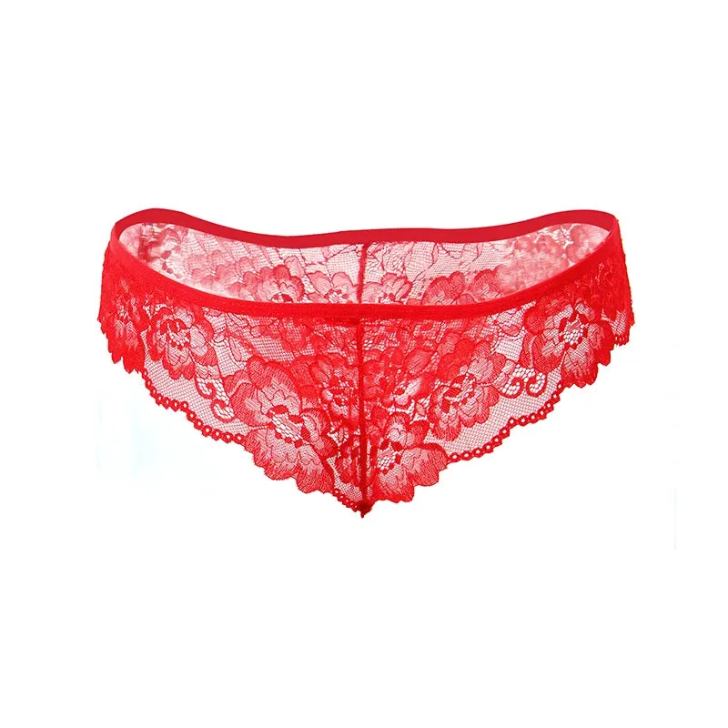 Sexy Breathable See Through Plus Size Lace Backless Lingerie Set