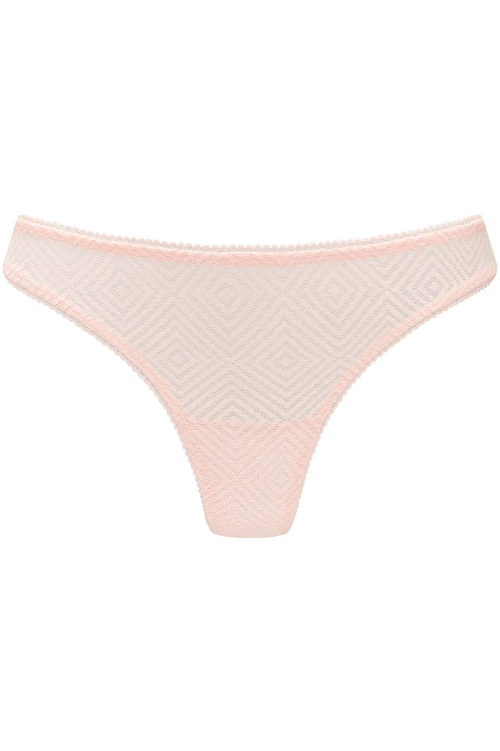 Sheer Deco Thong in Blush Pink