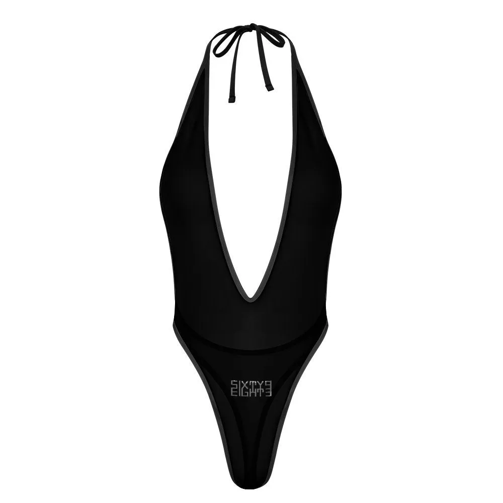 Sixty Eight 93 Logo White Black Deep-V One Piece
