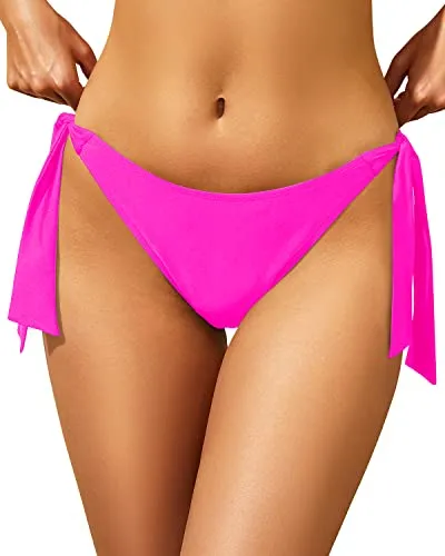 String Swim Bottom Adjustable Side Ties and Low Rise Swimwear for Women