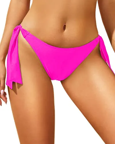 String Swim Bottom Adjustable Side Ties and Low Rise Swimwear for Women
