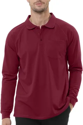 TIHEEN Men's Big & Tall Moisture Wicking Performance Golf Polo Shirt with Pocket Short Sleeve