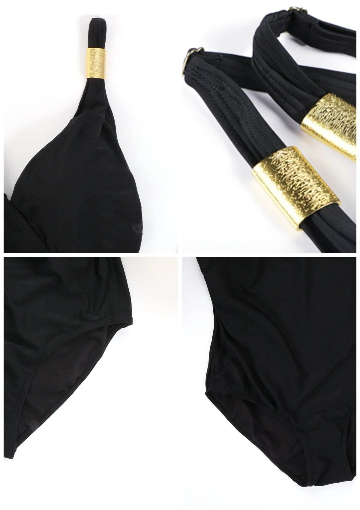 V-Neck One-Piece Swimsuit