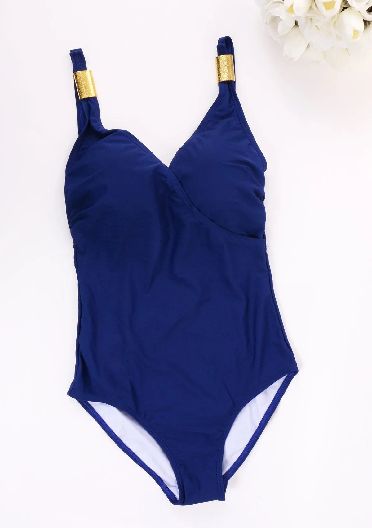 V-Neck One-Piece Swimsuit