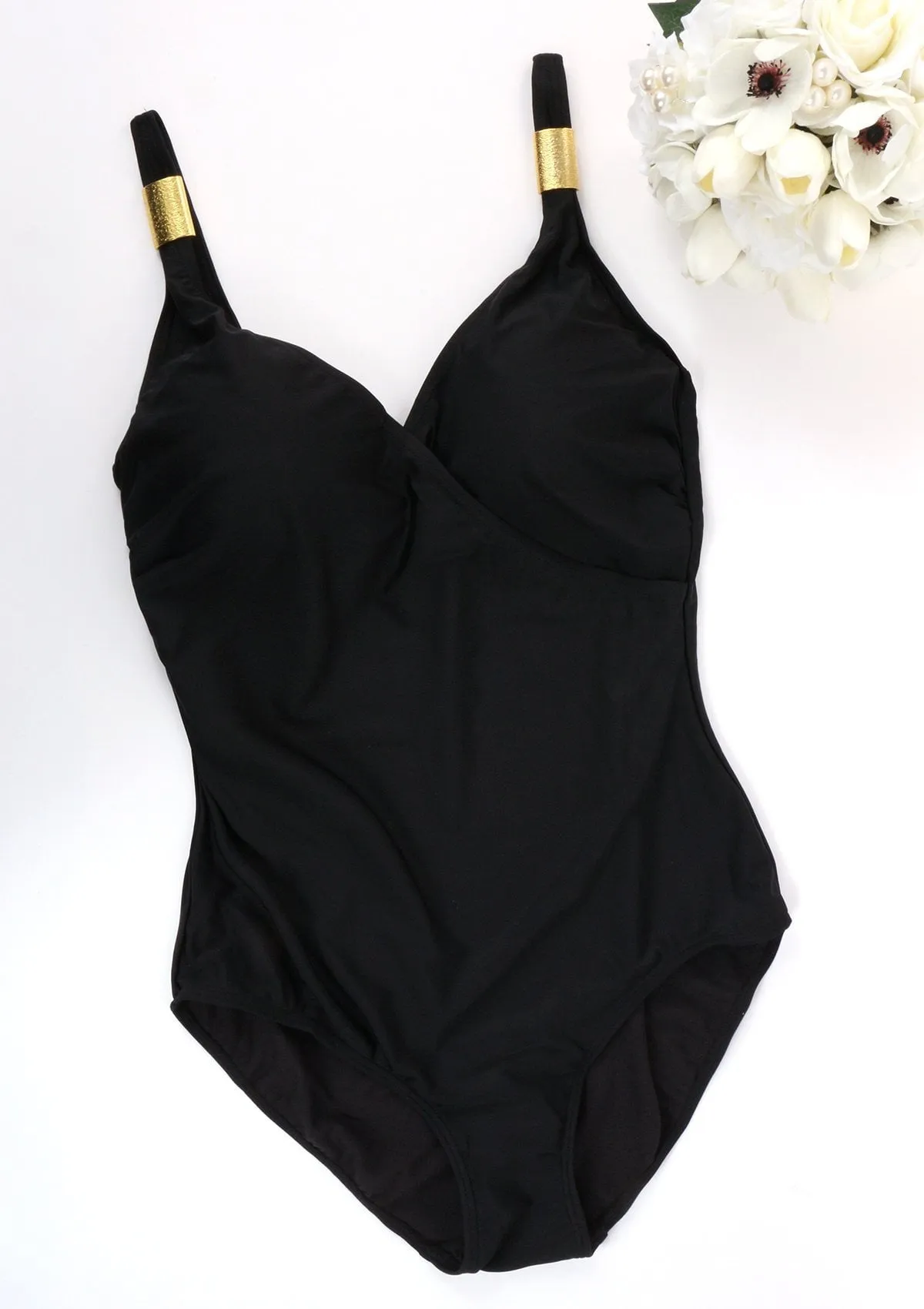 V-Neck One-Piece Swimsuit