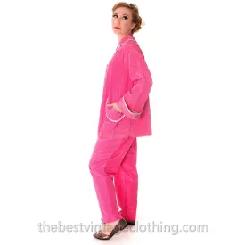 Vintage I Love Lucy Pajamas Womens Fuchsia Lyn Delle 1950s 46-28-40  US Size 6 Lyn Delle