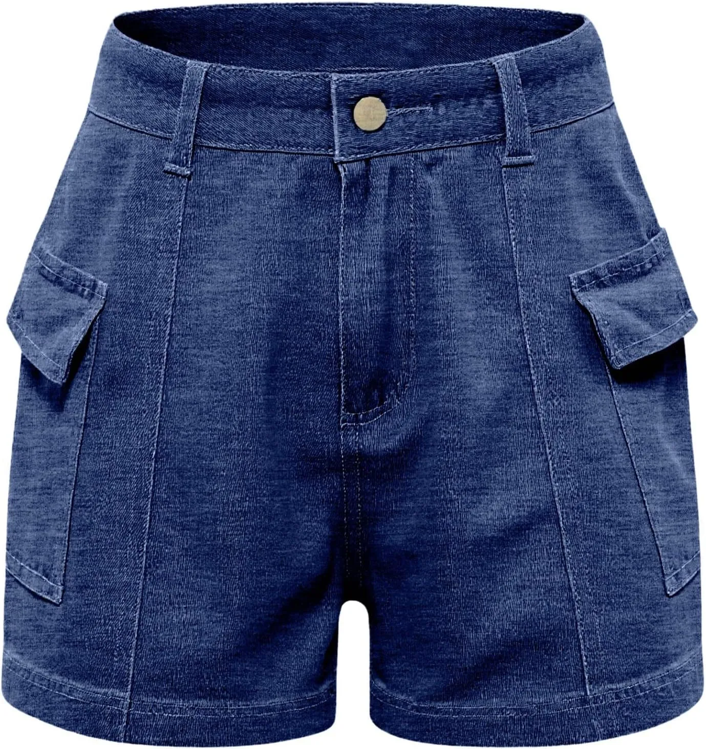 Womens Denim Shorts Summer Baggy High Waisted Flowy Wide Leg Buttons Pleated Casual Jean Shorts Fashion Ruffle Skorts