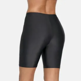 Women's Long Swim Shorts UPF 50  Built-in Liner (Black, Navy)