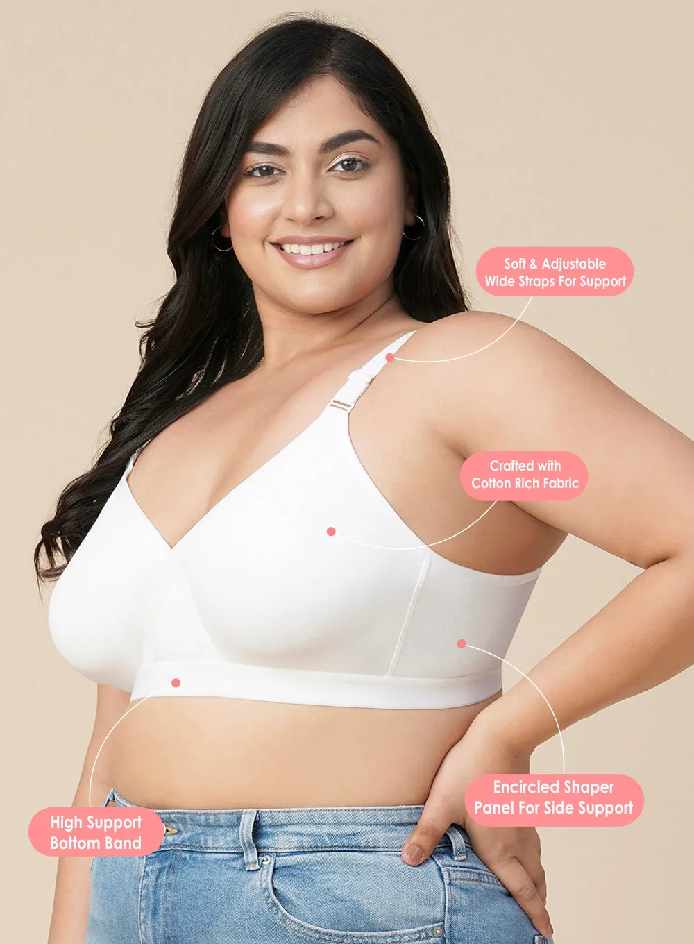 X-Frame Cotton Comfort Seamless Support BRA (PBBR1006)