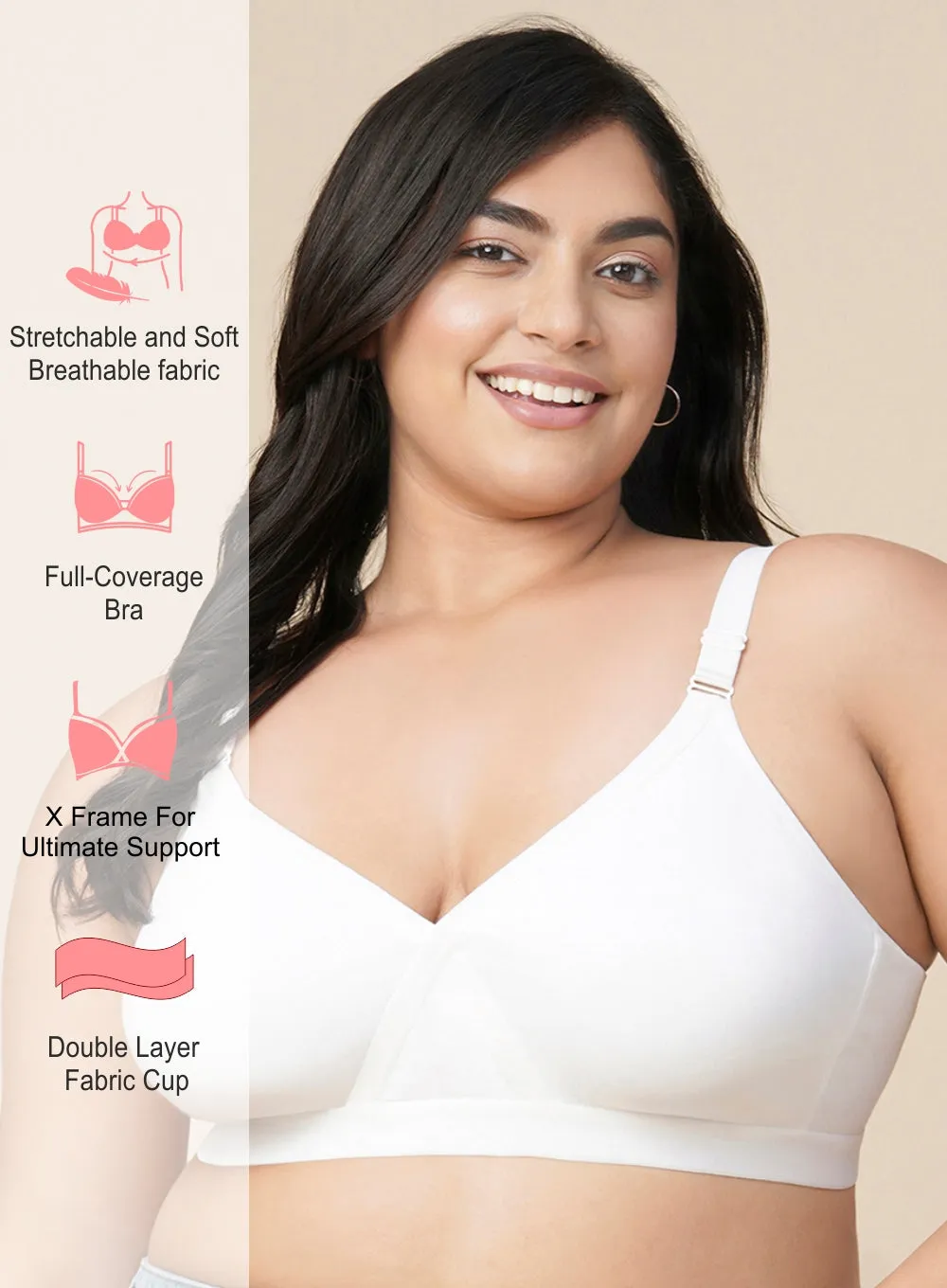 X-Frame Cotton Comfort Seamless Support BRA (PBBR1006)